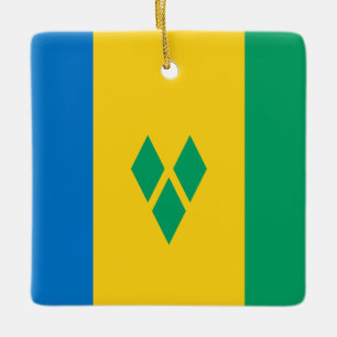 Ornement En Céramique Drapeau de Saint-Vincent-et-les Grenadines