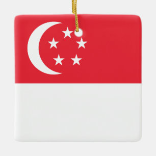 Ornement En Céramique Drapeau de Singapour