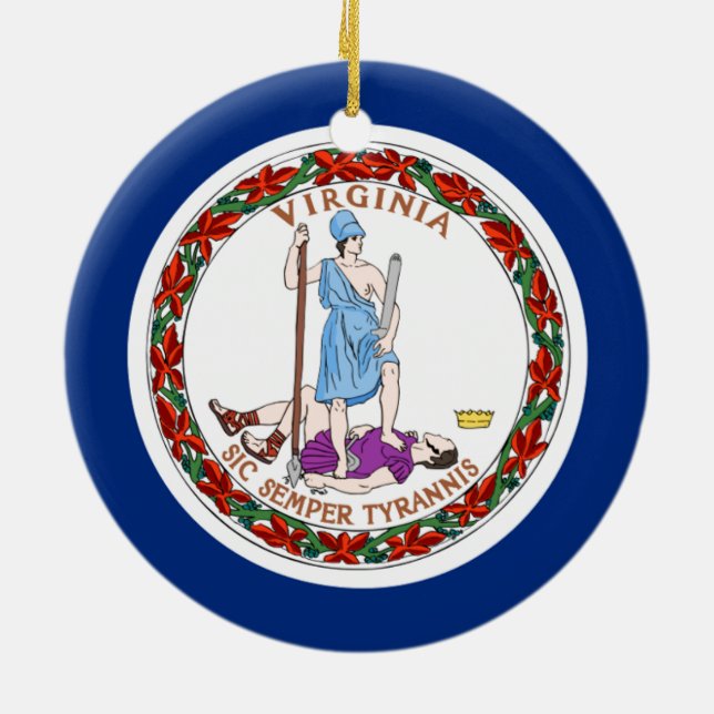 Ornement En Céramique Drapeau de Virginie (Dos)