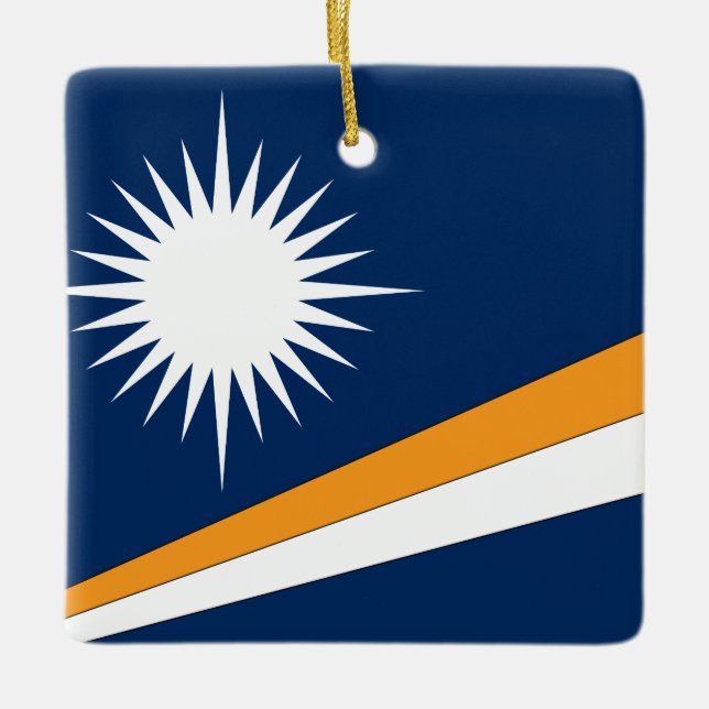 Ornement En Céramique Drapeau des Îles Marshall (Devant)