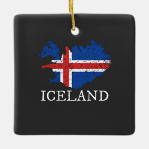 Ornement En Céramique Drapeau d'Islande 