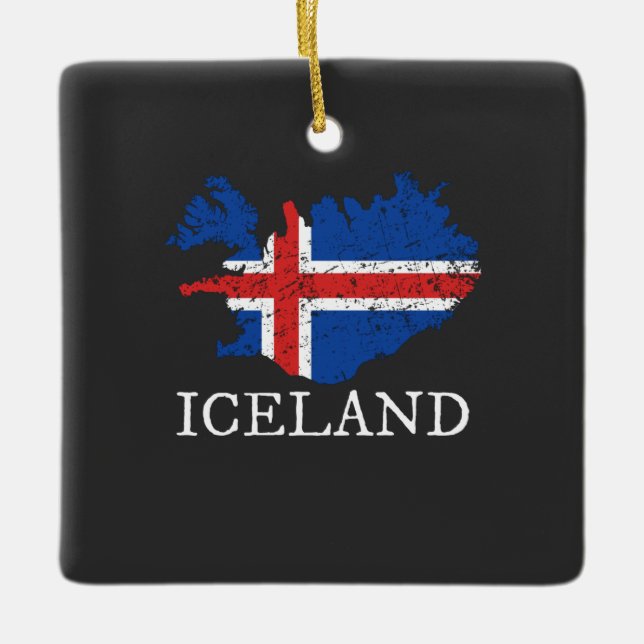 Ornement En Céramique Drapeau d'Islande  (Devant)