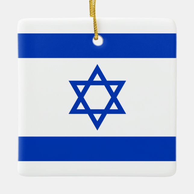 Ornement En Céramique Drapeau d'Israël (Devant)