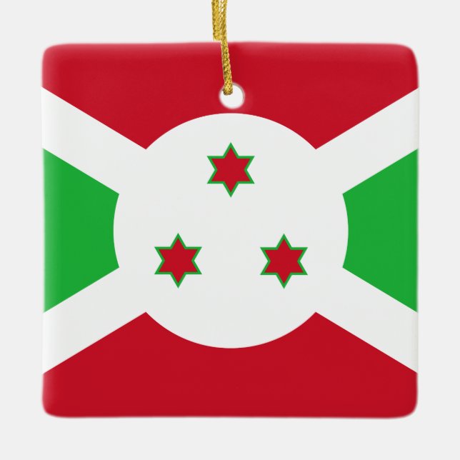 Ornement En Céramique Drapeau du Burundi (Devant)