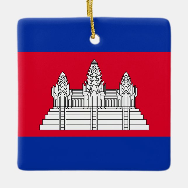 Ornement En Céramique Drapeau du Cambodge (Devant)