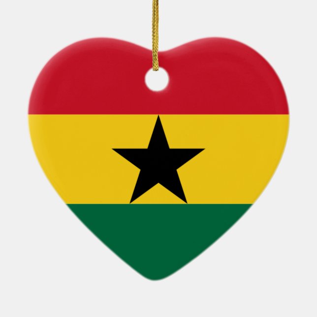 Ornement En Céramique Drapeau du Ghana (Dos)