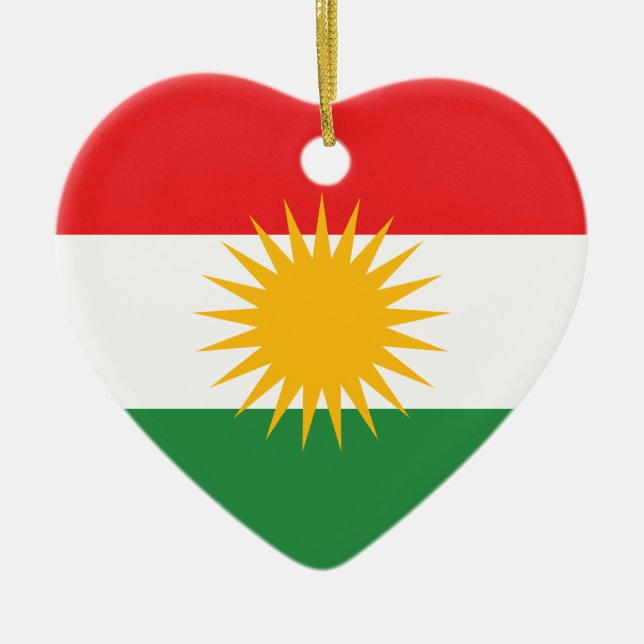 Ornement En Céramique Drapeau du Kurdistan (Devant)