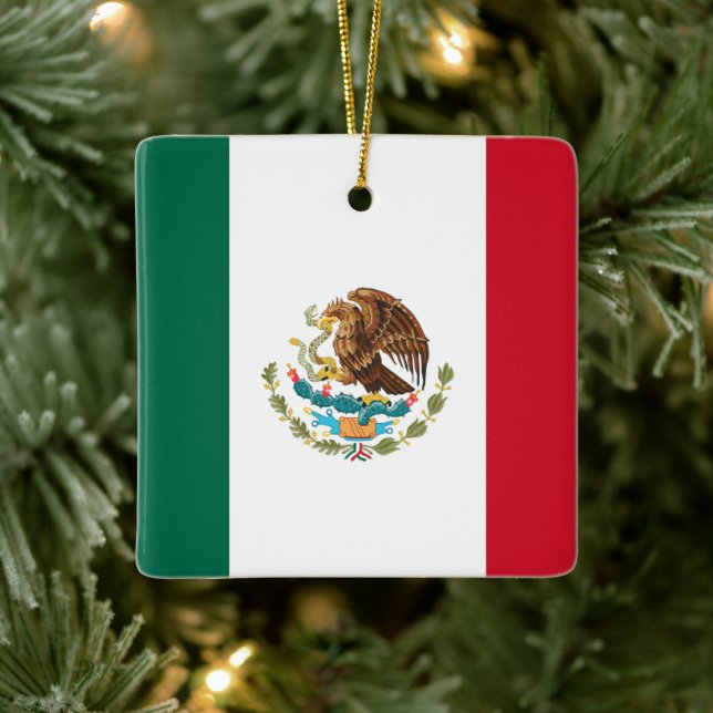 Ornement En Céramique Drapeau du Mexique (Arbre)