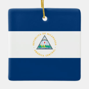 Ornement En Céramique Drapeau du Nicaragua (Nicaragua)