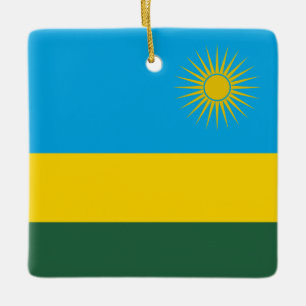 Ornement En Céramique Drapeau du Rwanda