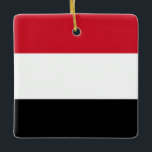 Ornement En Céramique Drapeau du Yémen<br><div class="desc">Produits World Flag personnalisables - N'hésitez pas à ajouter votre propre texte.</div>