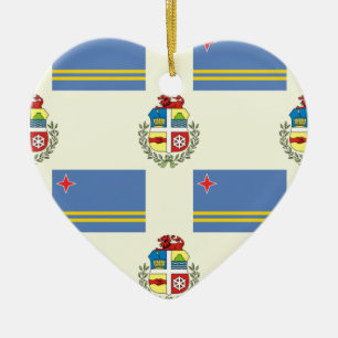 Ornement En Céramique Drapeau et crête d'Aruba