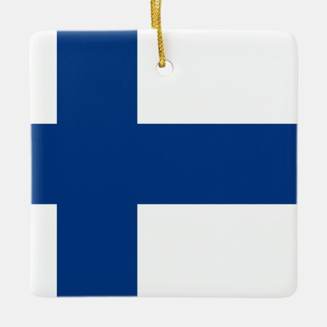 Ornement En Céramique Drapeau finlandais (Devant)