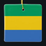 Ornement En Céramique Drapeau Gabon<br><div class="desc">Produits World Flag personnalisables - N'hésitez pas à ajouter votre propre texte.</div>