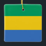 Ornement En Céramique Drapeau Gabon<br><div class="desc">Produits World Flag personnalisables - N'hésitez pas à ajouter votre propre texte.</div>