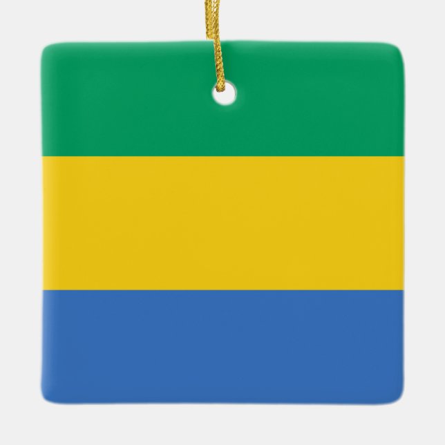 Ornement En Céramique Drapeau Gabon (Devant)