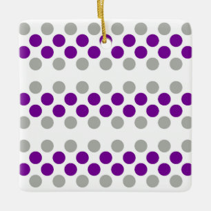 Ornement En Céramique Drapeau Greysexué Pride Couleurs À petits pois