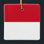 Ornement En Céramique Drapeau indonésien<br><div class="desc">Produits World Flag personnalisables - N'hésitez pas à ajouter votre propre texte.</div>