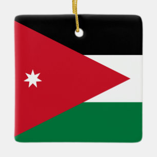 Ornement En Céramique Drapeau Jordanie