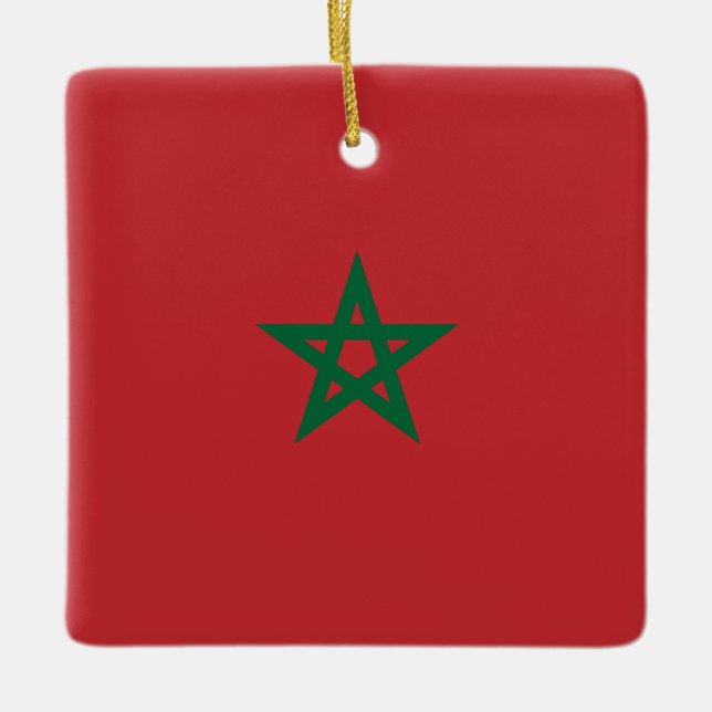 Ornement En Céramique Drapeau Maroc (Devant)