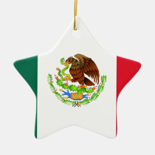 Ornement En Céramique Drapeau mexicain (Devant)