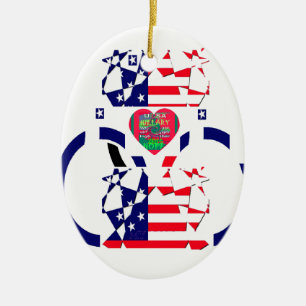Ornement En Céramique Drapeau national USA Espoir Beau Design Ar