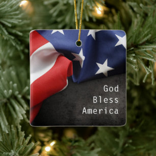 Ornement En Céramique Drapeau patriotique américain