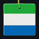 Ornement En Céramique Drapeau Sierra Leone<br><div class="desc">Produits World Flag personnalisables - N'hésitez pas à ajouter votre propre texte.</div>