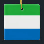 Ornement En Céramique Drapeau Sierra Leone<br><div class="desc">Produits World Flag personnalisables - N'hésitez pas à ajouter votre propre texte.</div>
