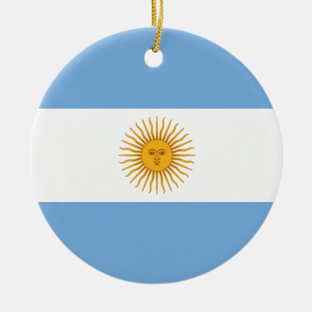 Ornement En Céramique Drapeau simple de l'Argentine (Devant)