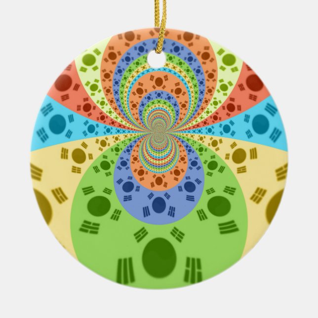 Ornement En Céramique Drapeau sud-coréen Inspiré Art Abstrait Impression (Devant)