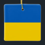 Ornement En Céramique Drapeau ukrainien<br><div class="desc">Produits World Flag personnalisables - N'hésitez pas à ajouter votre propre texte.</div>
