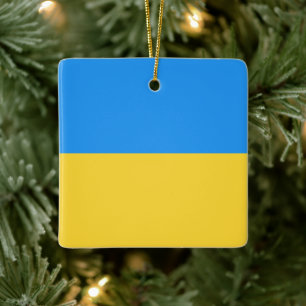 Ornement En Céramique Drapeau ukrainien