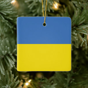 Ornement En Céramique Drapeau ukrainien Slava Ukraini С л а в а р У к  d