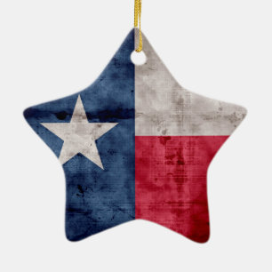 Ornement En Céramique Drapeau vintage patiné d'état du Texas