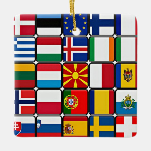 Ornement En Céramique Drapeaux du monde (Devant)