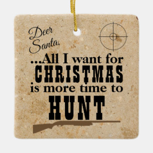Ornement En Céramique Drôle de chasse de Noël