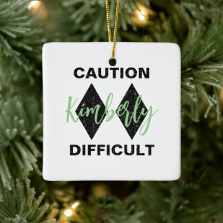 Ornement En Céramique Drôle Difficile Double Diamant Noir