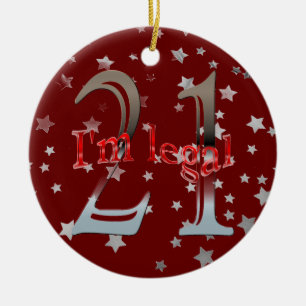 Ornement En Céramique Drôle je suis le 21ème Noël juridique de rouge