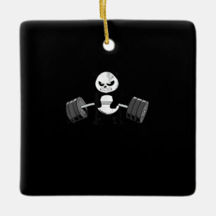 Ornement En Céramique Drôle Panda Entraînement Kitten Gym Deadlift Puiss