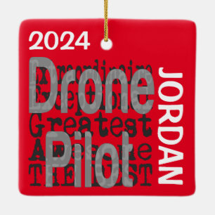 Ornement En Céramique Drone Pilot Extraordinaire CUSTOM