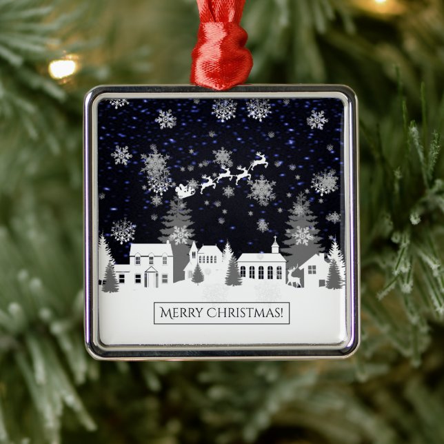 Ornement en céramique du village de Noël (Arbre)