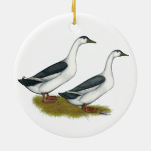 Ornement En Céramique Ducks : Blue Magpies