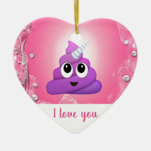 Ornement En Céramique Dunette magique personnalisée Emoji de licorne