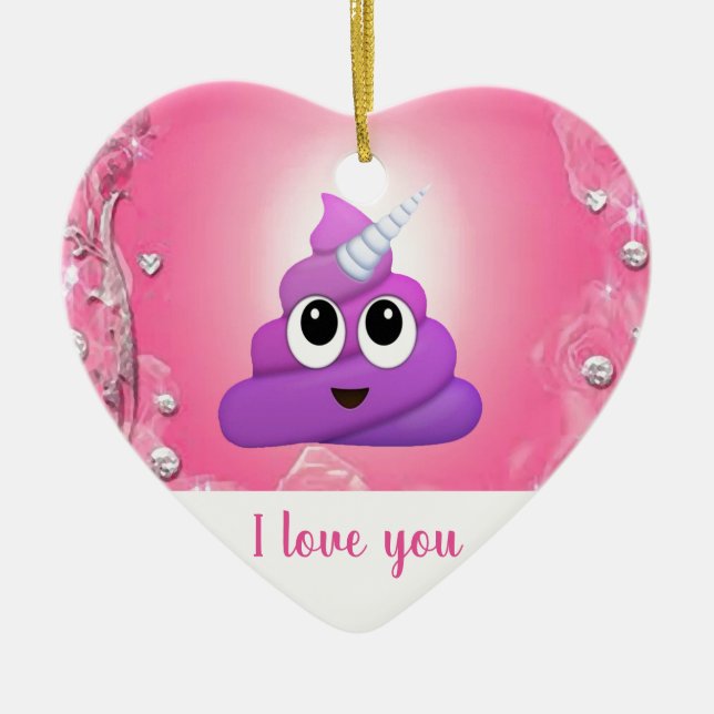 Ornement En Céramique Dunette magique personnalisée Emoji de licorne (Devant)