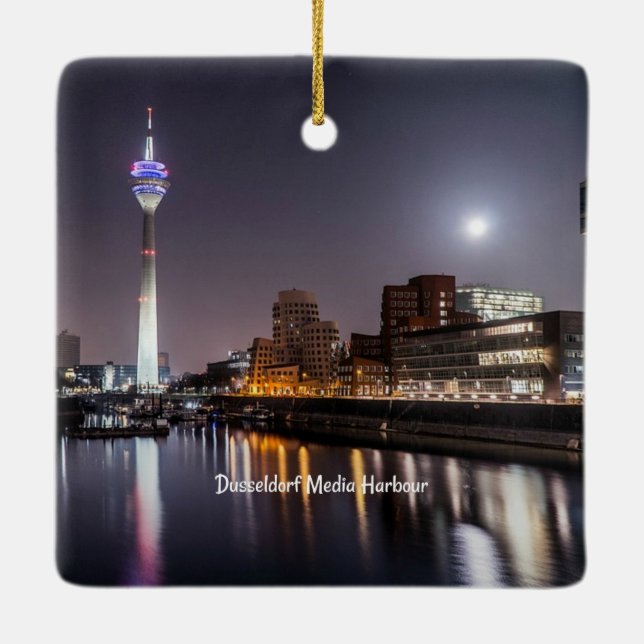 Ornement En Céramique Düsseldorf, Media Harbour (étiqueté), (Dos)