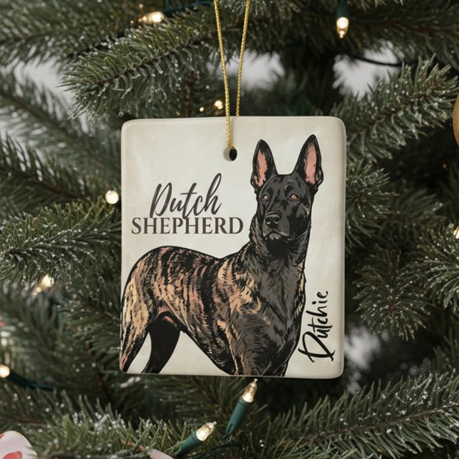 Ornement En Céramique Dutch Shepherd Dog - Dutchie (Créateur téléchargé)