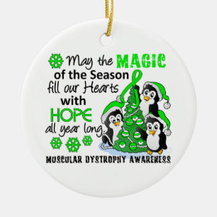 Ornement En Céramique Dystrophie musculaire de pingouins de Noël