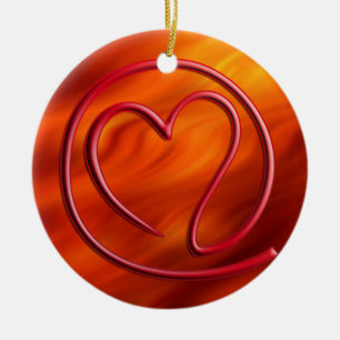 Ornement En Céramique e m a i i l 4 o u   feu rouge