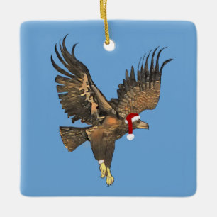 Ornement En Céramique Eaglet E8 Soars High Christmas Ornament color